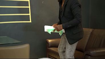 skinny taking a long and big dick at the office